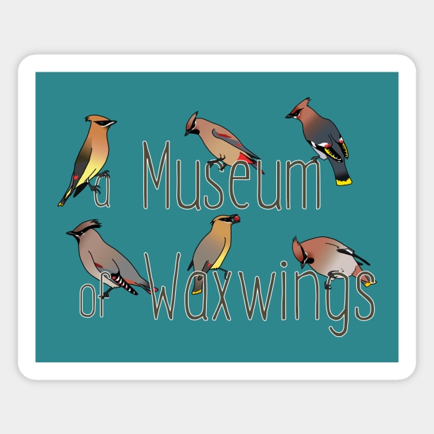 Collective Nouns - Waxwings Magnet by Feathered Focus